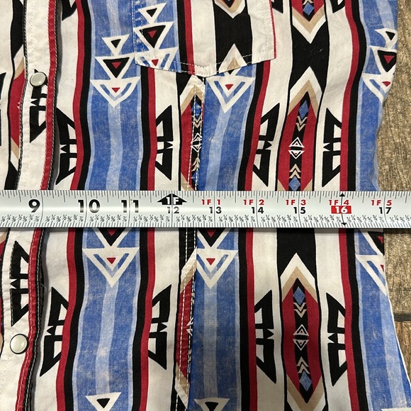 Rock & Roll Cowgirl Women’s Sz M Aztec‎ Print Pearl Snap Long Sleeve Shirt - Picture 9 of 12